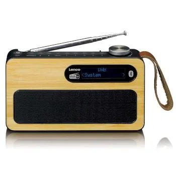 Lenco Bärbar DAB+/FM-radio med Bluetooth® bambu svart