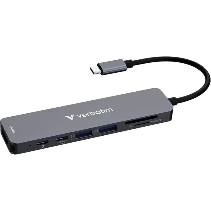 Verbatim USB-C multiport-hubb, 7 portar