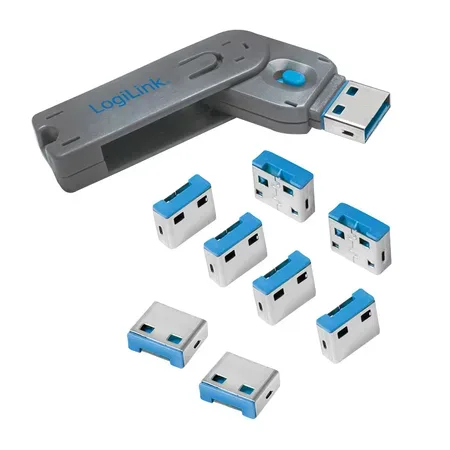 LogiLink AU0045 USB-portlås Blå