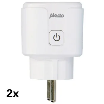 Alecto Smart Wi-Fi-kontakt med energimätare 16A 3680W 2-pack Vit