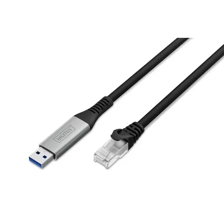 Digitus USB 3.2.RJ45 Ethernet-kabel, 1Gbit/s, 10 m, svart
