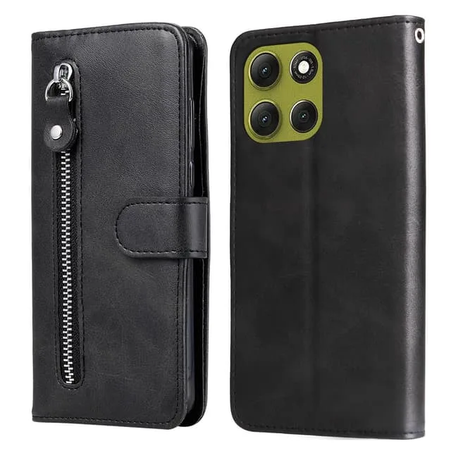 SKALO Motorola Moto G86 Power 5G Klassisk Dragkedja Plånboksfodral
