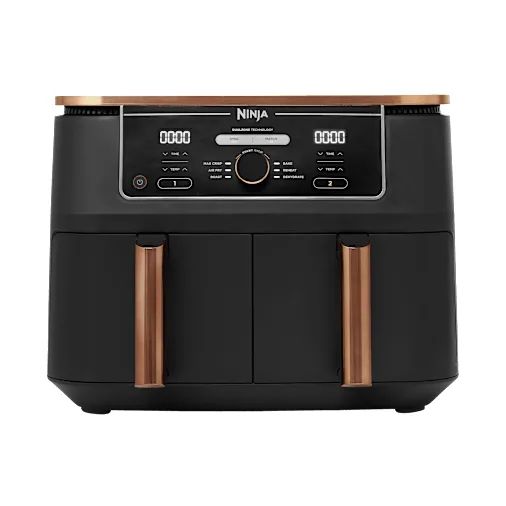 Ninja Foodi MAX Dual Zone Airfryer, Tang, 2 Laden, 9,5L i Svart/Koppar