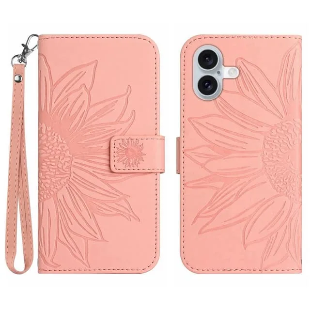 Skalo iPhone 17 Embossed Flower Plånboksfodral