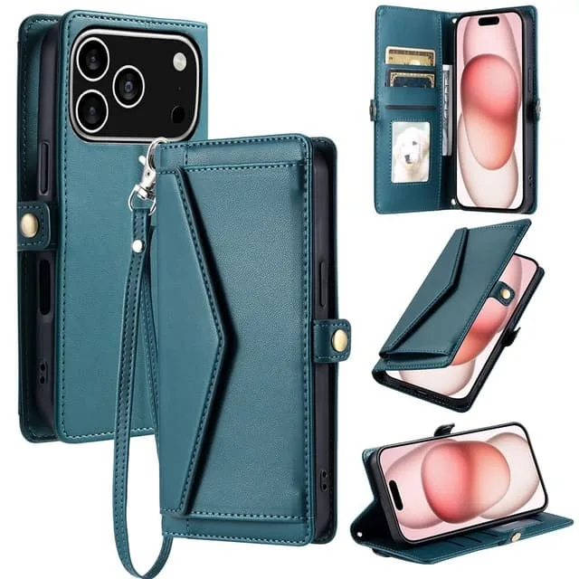 Skalo iPhone 17 Pro PU-Läder Envelope Plånboksfodral