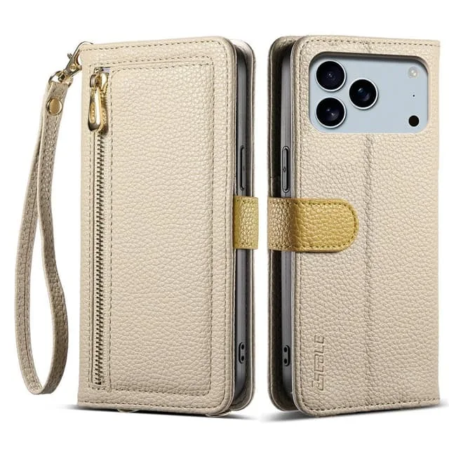 Skalo iPhone 17 Pro ESEBLE E11 Litchi Spegel Plånboksfodral