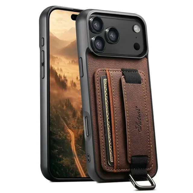 Skalo iPhone 17 Pro SUTENI H13 PU-läder Korthållare Skal