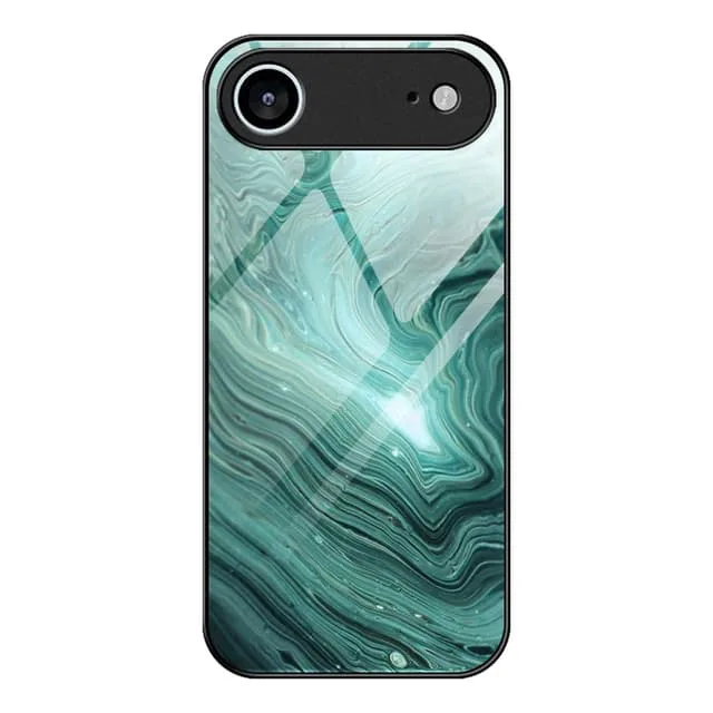 Skalo iPhone Air Marmor Härdat Glas TPU Skal