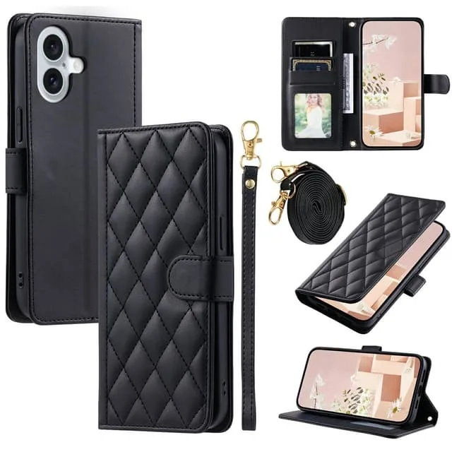 Skalo iPhone 17 Quiltat Axelrem Plånboksfodral