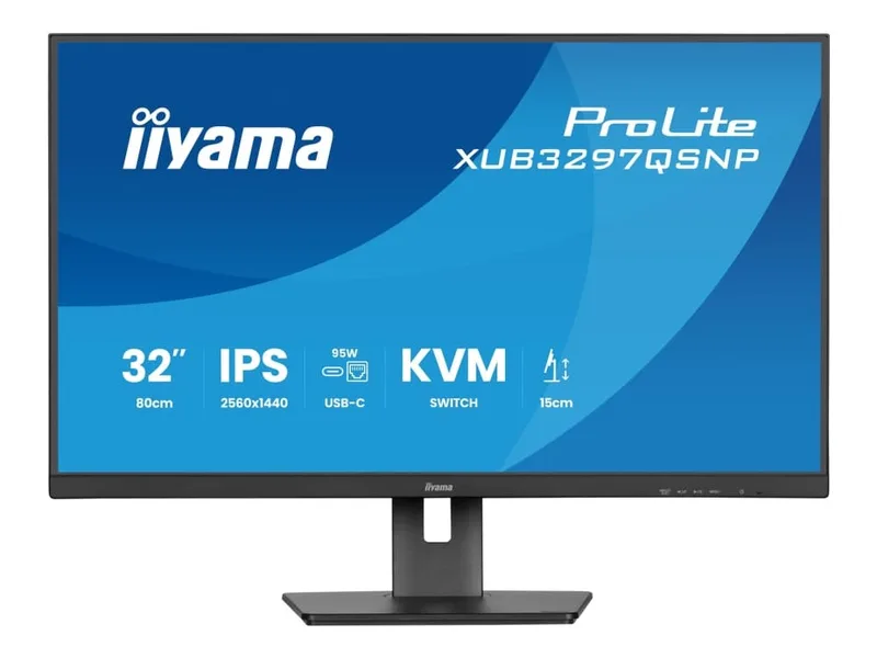 iiyama ProLite XUB3297QSNP-B1, 81,3 cm (32"), 2560 x 1440 pixlar, 4K Ultra HD, LED, 1 ms, Sort