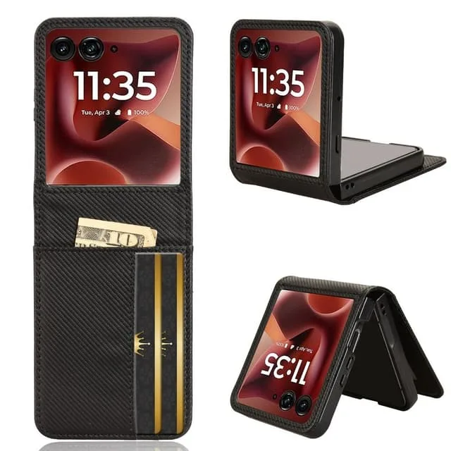 SKALO Motorola Razr 60 Ultra 5G PU-Läder Flip Korthållare Skal