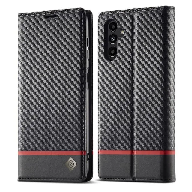 Skalo Samsung A17 LC.IMEEKE Carbon Fiber Plånboksfodral