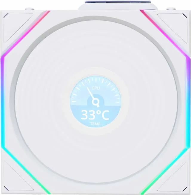 Lian Li UNI TL trådlös LCD 120mm PC-fläkt (vit)