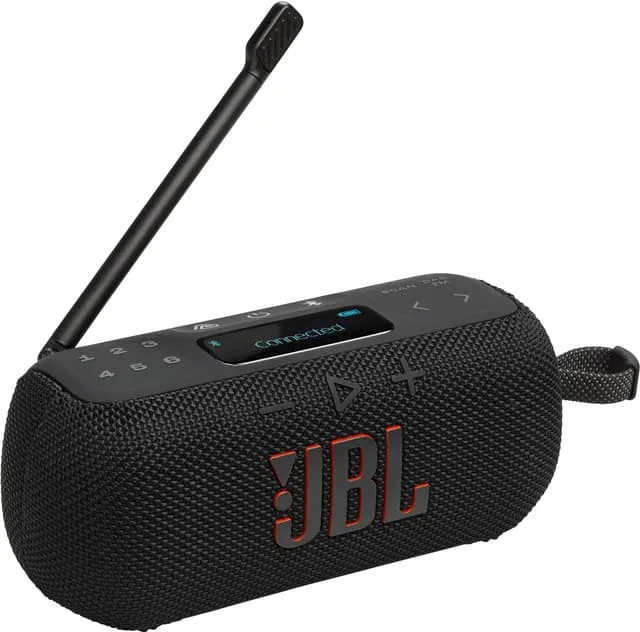 Väskradio JBL Tuner 3 FM, DAB, DAB+ uppladdningsbart, Vattentät, Dammtät Svart