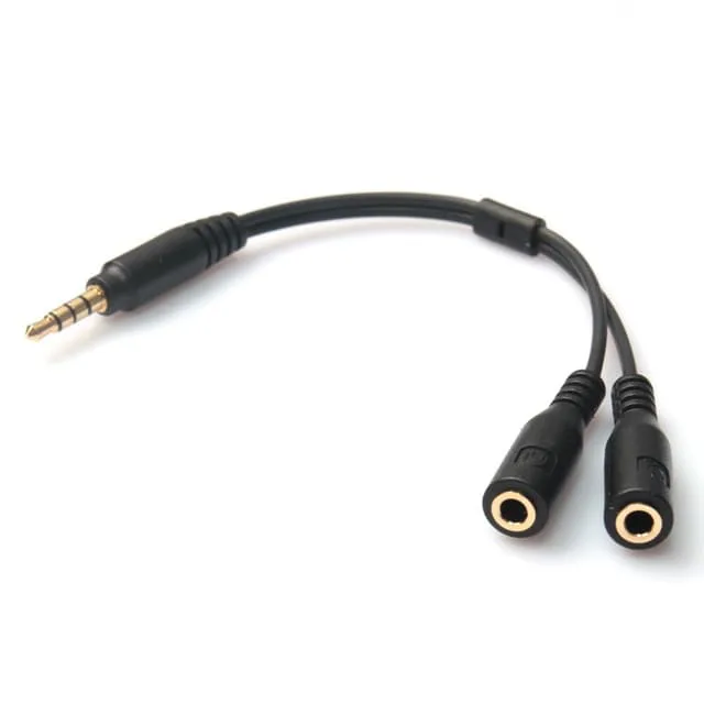 3.5mm Stereo Audio hane hona Hörlurs & Mic Splitter Adapter