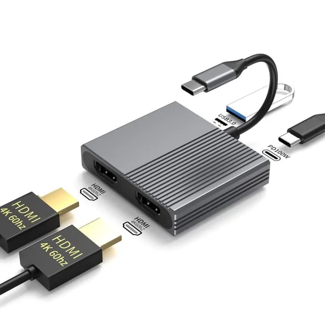 Nördic 1 till 4 USB-C Dockningsstation 2xHDMI