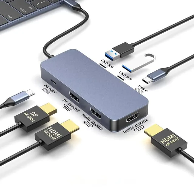Nördic USB-C 1 till 7 Dockningsstation 2xHDMI