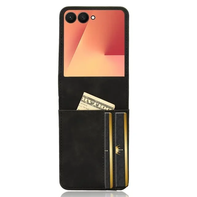 Skalo Samsung Z Flip7 PU-Läder Korthållare Skal