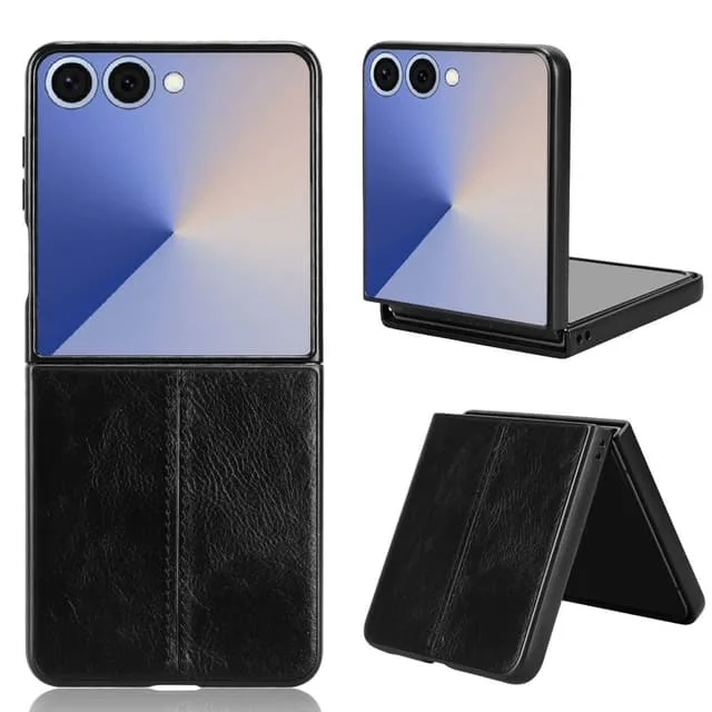 Skalo Samsung Z Flip7 PU-Läder Stiching Line Skal