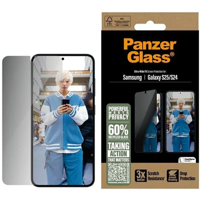 PanzerGlass Galaxy S25 Härdat Glas Skärmskydd Privacy