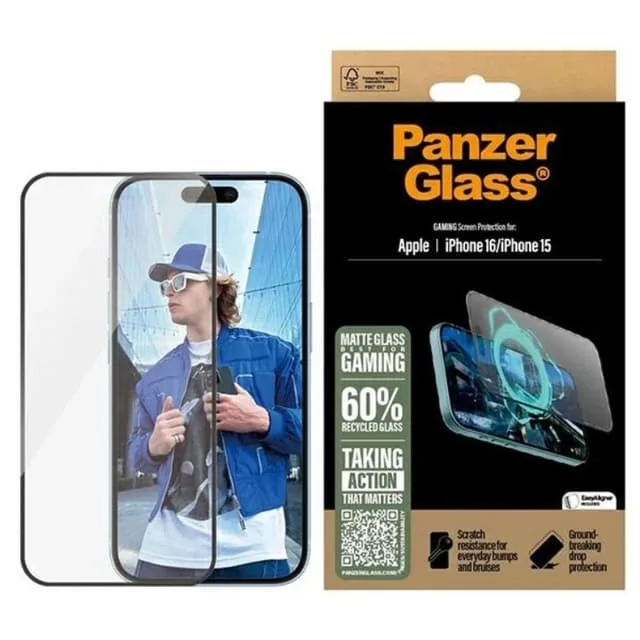 PanzerGlass Gaming skärmskydd iPhone 16 Ultra Wide Fit