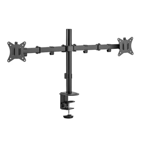 DELTACO dubbelt bordsfäste, lutande, svängbart, roterbart, 13-32", 9 kg