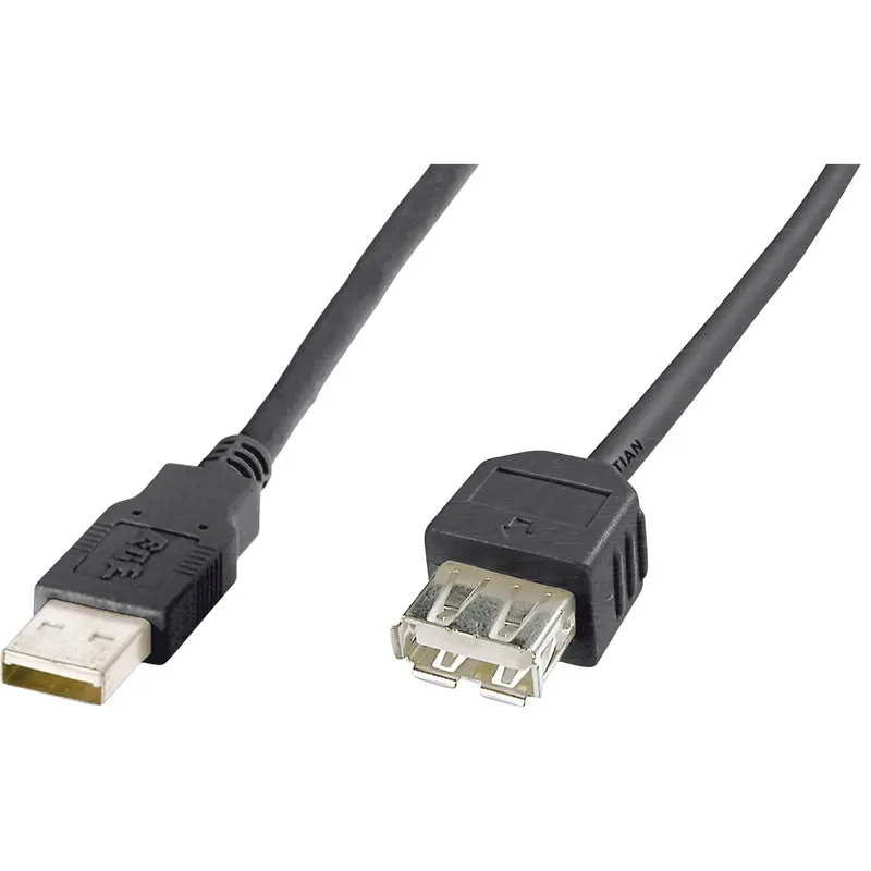 Digitus AK-300200-030-S USB-förlängningskabel USB 2.0, 3 m, USB-A, svart