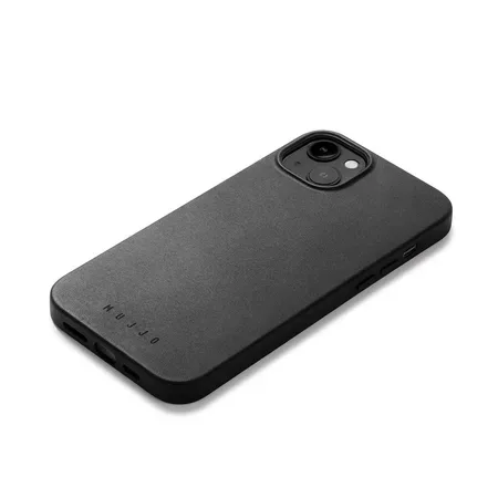 Mujjo CL-025-BK läderomslag för Apple iPhone 15 Plus, svart