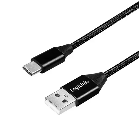LogiLink CU0140 USB-kabel USB 2.0, USB-C till USB-A, 1 m, svart