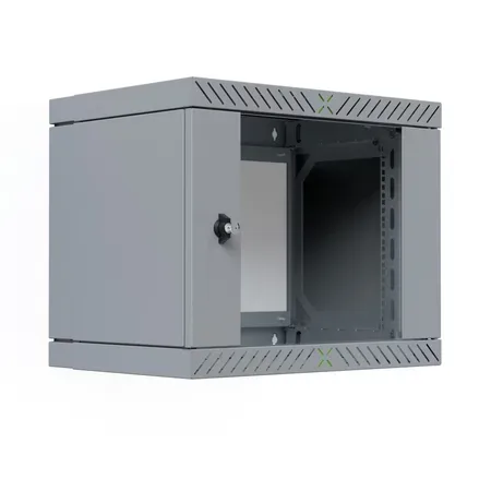 EFB 19" väggskåp X-Rack med glasdörr 400-600 mm 9U grå