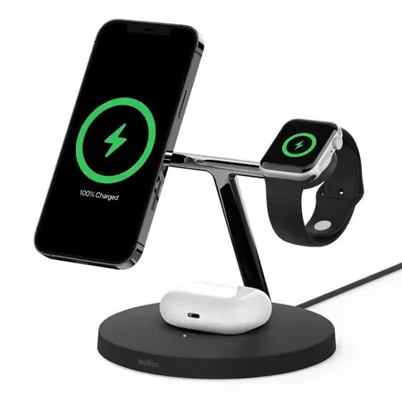 Belkin Drahtloses 3-i-1-Ladegerät mit MagSafe 15W
