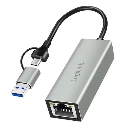 USB Adapter, USB 3.2 Gen1, USB-A/C to Gigabit Ethe