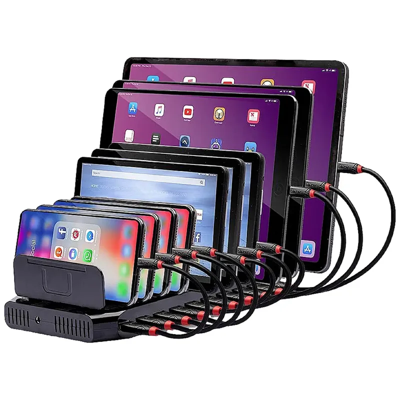 Lindy strömadapter med 10 USB-portar, 2,4 A