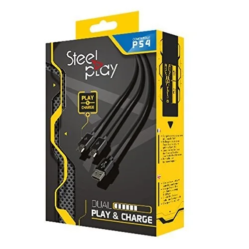 Steelplay Dual Play & Charge-laddningskabel för PS4, 3 m