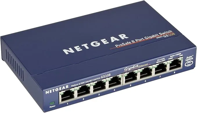 NETGEAR GS108GE 8-portars Gigabit Ethernet Switch