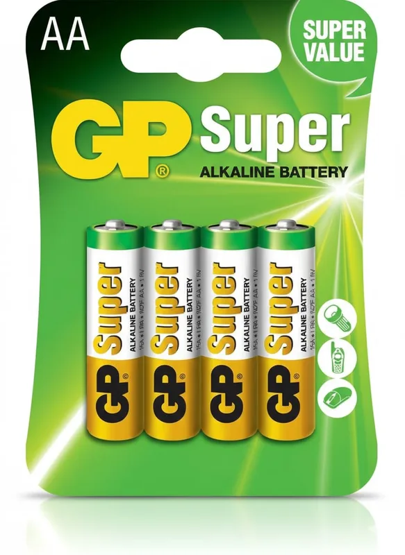 GP Super Alkaline AA-batteri 15A/LR6 4-Pack