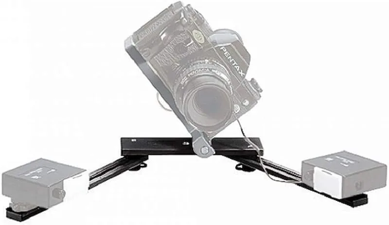 Manfrotto 330 B makrofäste blixt stöd för 2 skomontering flashhuvuden