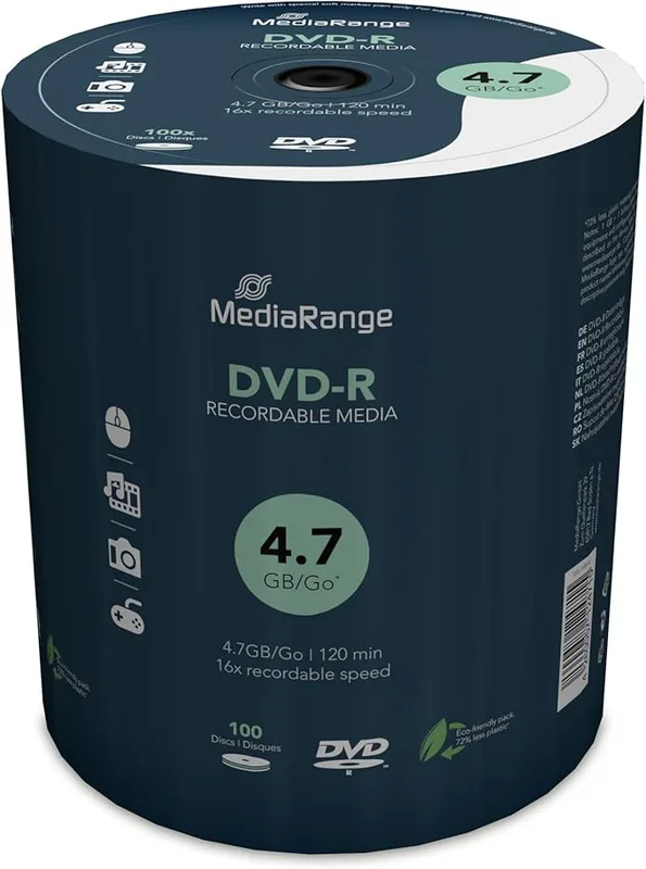 MediaRange DVD-R 4,7 Gb|120 min 16 x hastighet, tårta 100