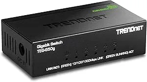 TRENDnet 5-portars ohanterad gigabit greennet desktop metallswitch