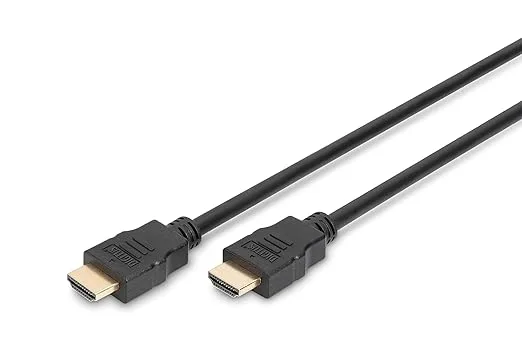 DIGITUS HDMI High Speed-anslutningskabel, typ A St/St, 2.0m, Ultra HD 60p, guld, sv