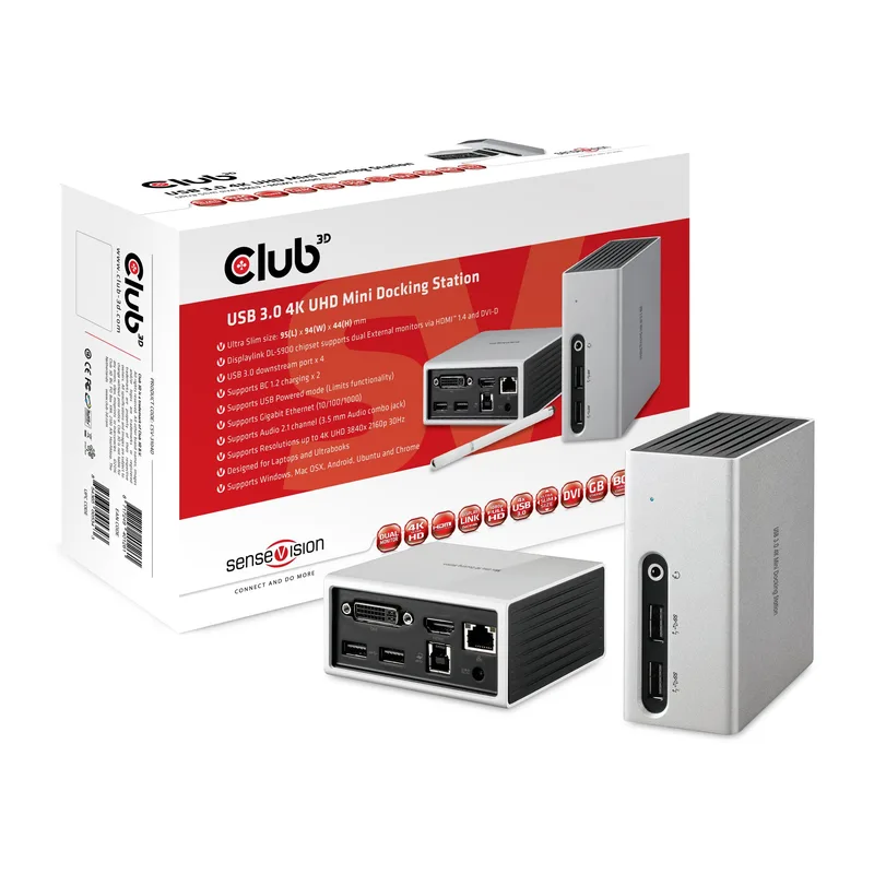 Club 3D SenseVision USB 3.0 4K minidockningsstation