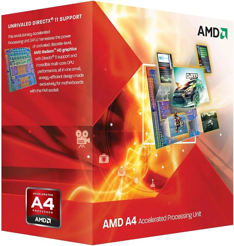 AMD A4 X2 3400 (2,7 GHz, FM1 sockel, L2, 1 MB, 65 watt PIB) processor