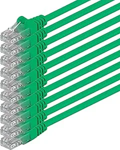 Cat6 0,25 m grön 10 st nätverkskabel patchkabel Cat6 Lan-kabel 1000 Mbits Ethernet Lan grön 10 st kompatibel med CAT5 cat5e CAT7 CAT8