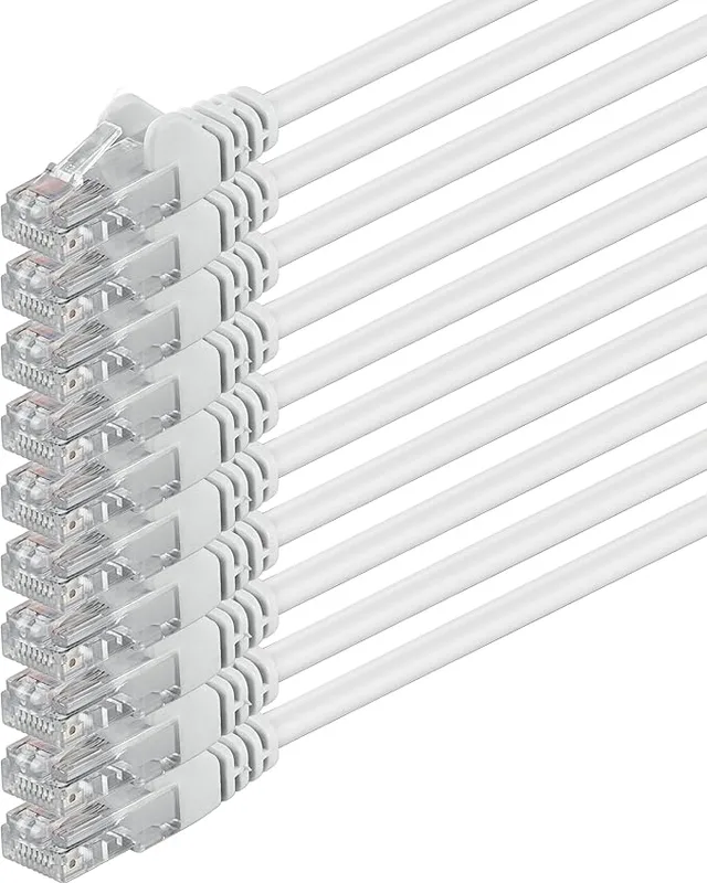 0,5 m Cat 6 Ethernet-kabel gigabit RJ45 LAN patchkabel kompatibel med internet, router, modem, smart TV, PC och bärbar dator växel modem vit