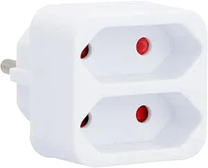 UNITEC Euro-adapter 2 fack, vit