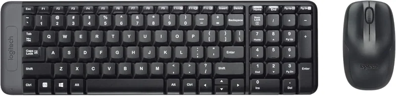 Logitech MK220 kompakt trådlöst tangentbord och mus kombo för Windows