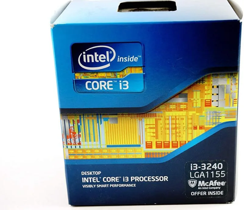 Intel Core i3 3240 CPU (3,4 GHz, 2 kärnor, 4 trådar, 3 MB cache, LGA1155 uttag, låda)