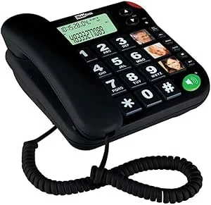 Maxcom KXT480BB Telefon med Stora Knappar, Svart
