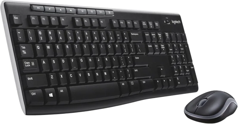 Logitech MK270 tådlöst tangentbord och mus-kombination för Windows, 2,4GHz trådlös mus, 8 multimedia- och genvägstangenter, 2 års batteritid, för PC, bärbar dator, Layout Pan Nordic QWERTY