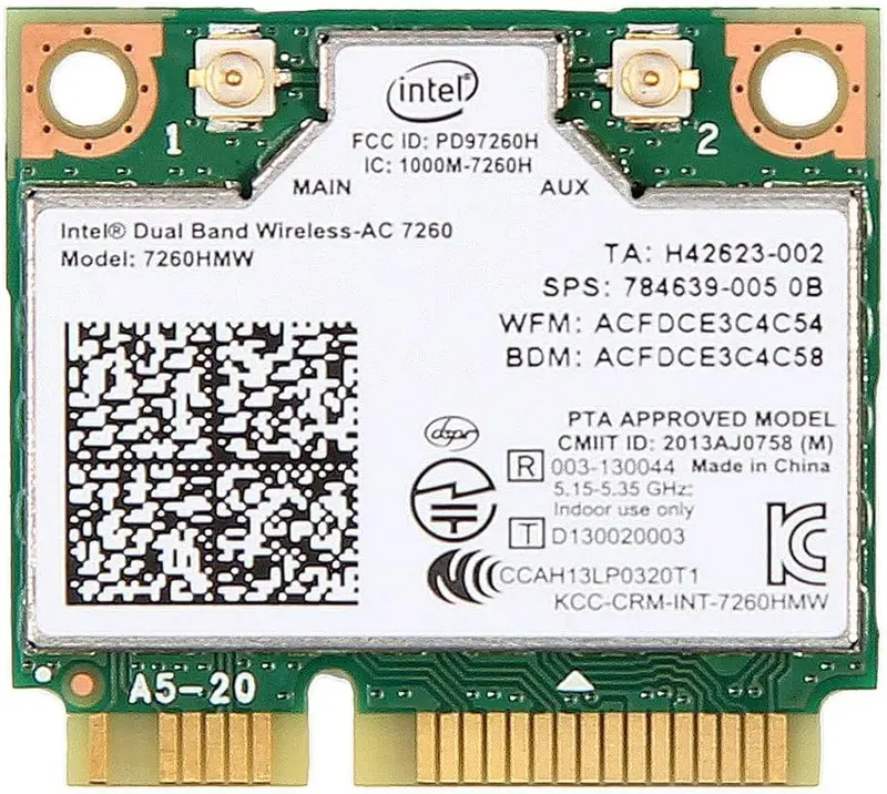 Intel 2777324 Dual Band wireless nätverksadapter (Bluetooth, 867 Mbps, WiFi)